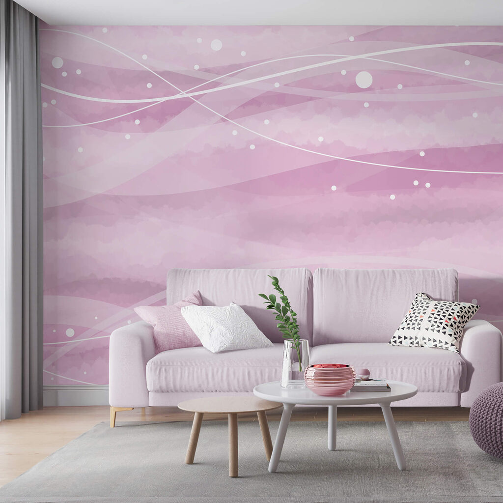 Rosa Hintergrund mit weißen Linien und Punkten Rosa Hintergrund mit weißen Linien und Punkten