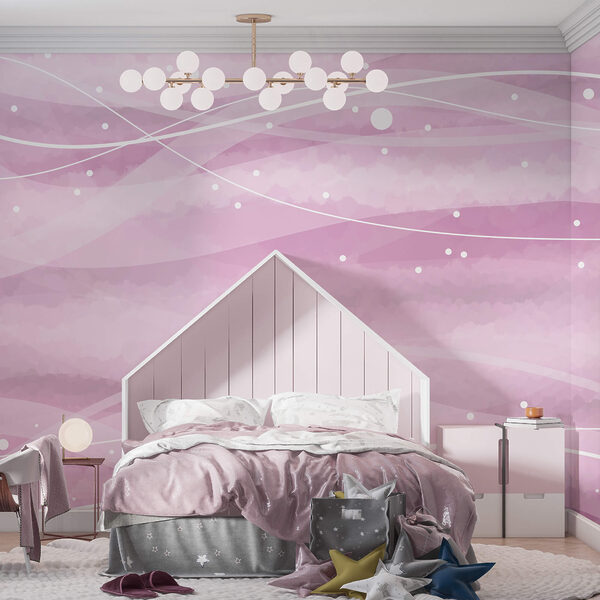 Rosa Hintergrund mit weißen Linien und Punkten Rosa Hintergrund mit weißen Linien und Punkten