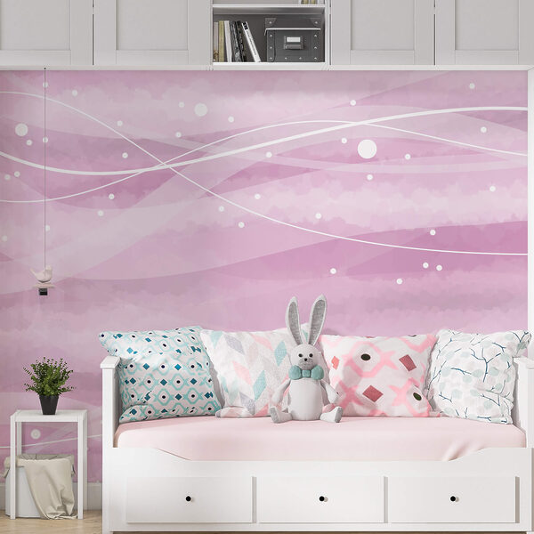 Rosa Hintergrund mit weißen Linien und Punkten Rosa Hintergrund mit weißen Linien und Punkten