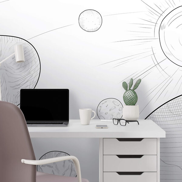 Zeichnung von Planeten und Sonne Zeichnung von Planeten und Sonne