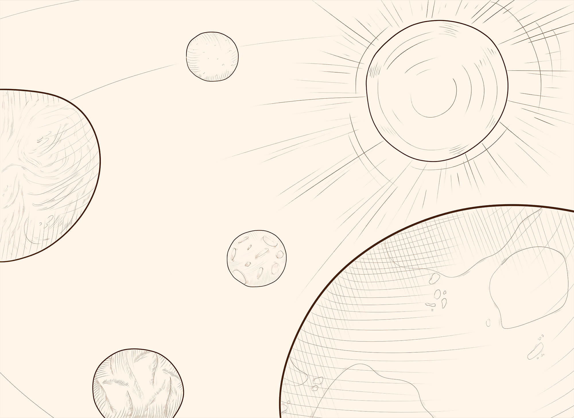 Drawing of the sun and earth Drawing of the sun and earth