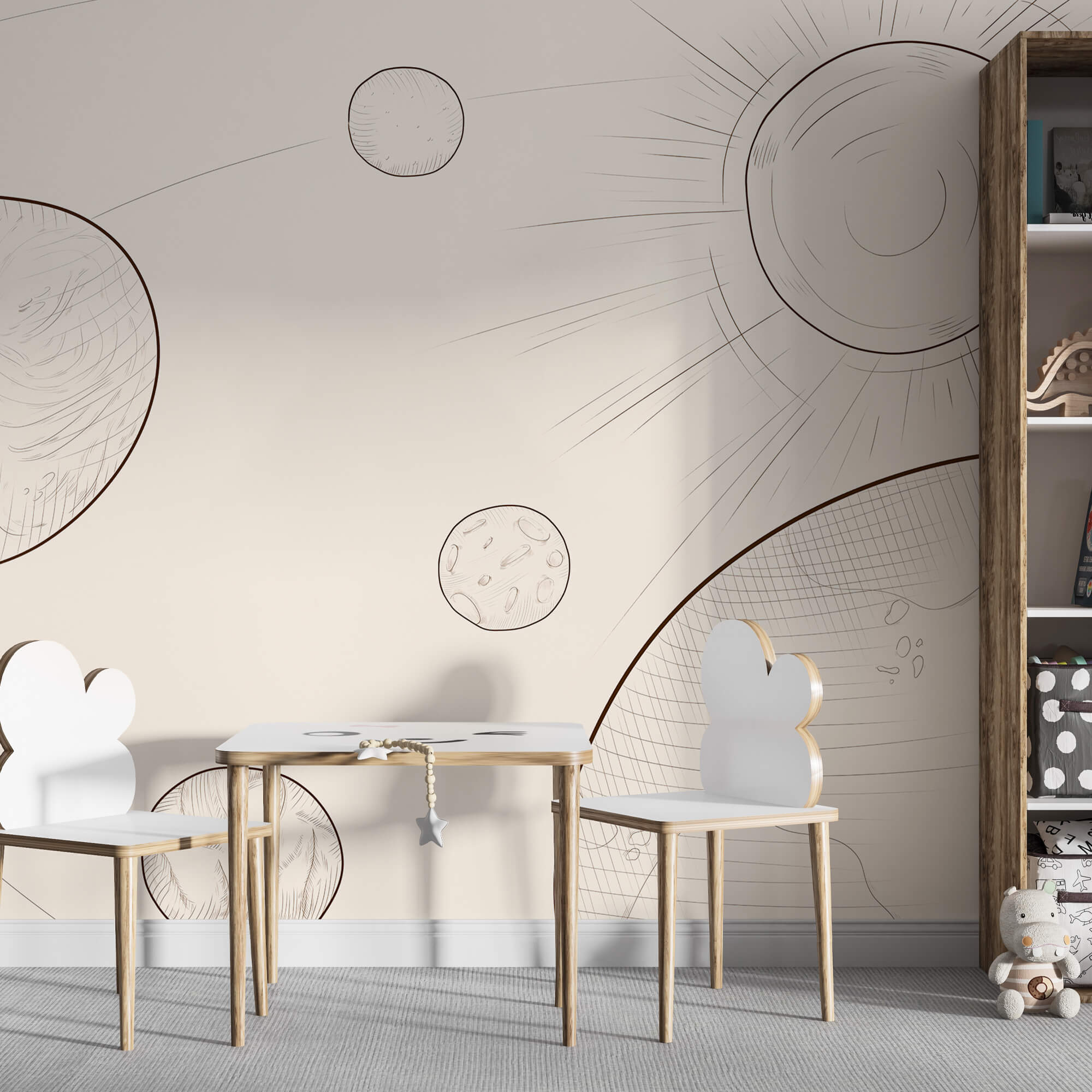 Zeichnung von Sonne und Erde Zeichnung von Sonne und Erde