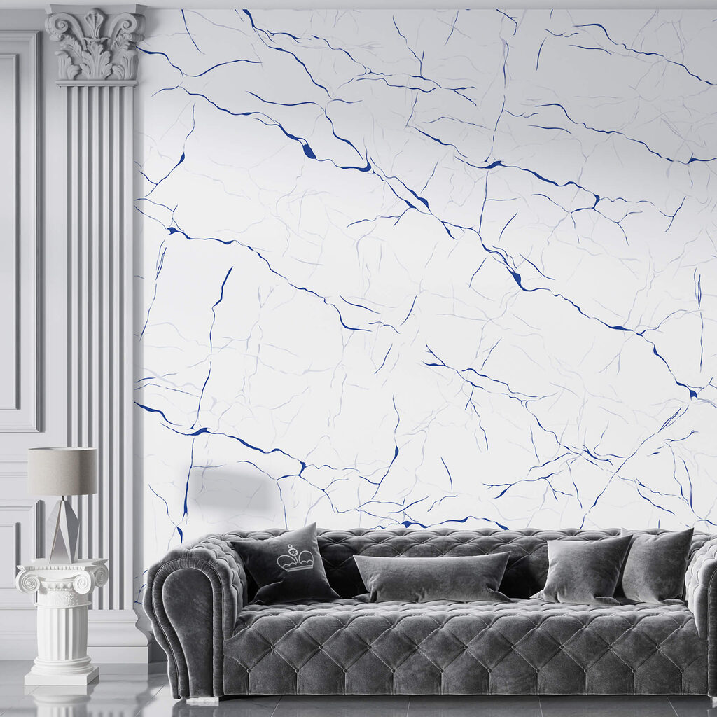 Weiße Oberfläche mit blauen Linien Weiße Oberfläche mit blauen Linien