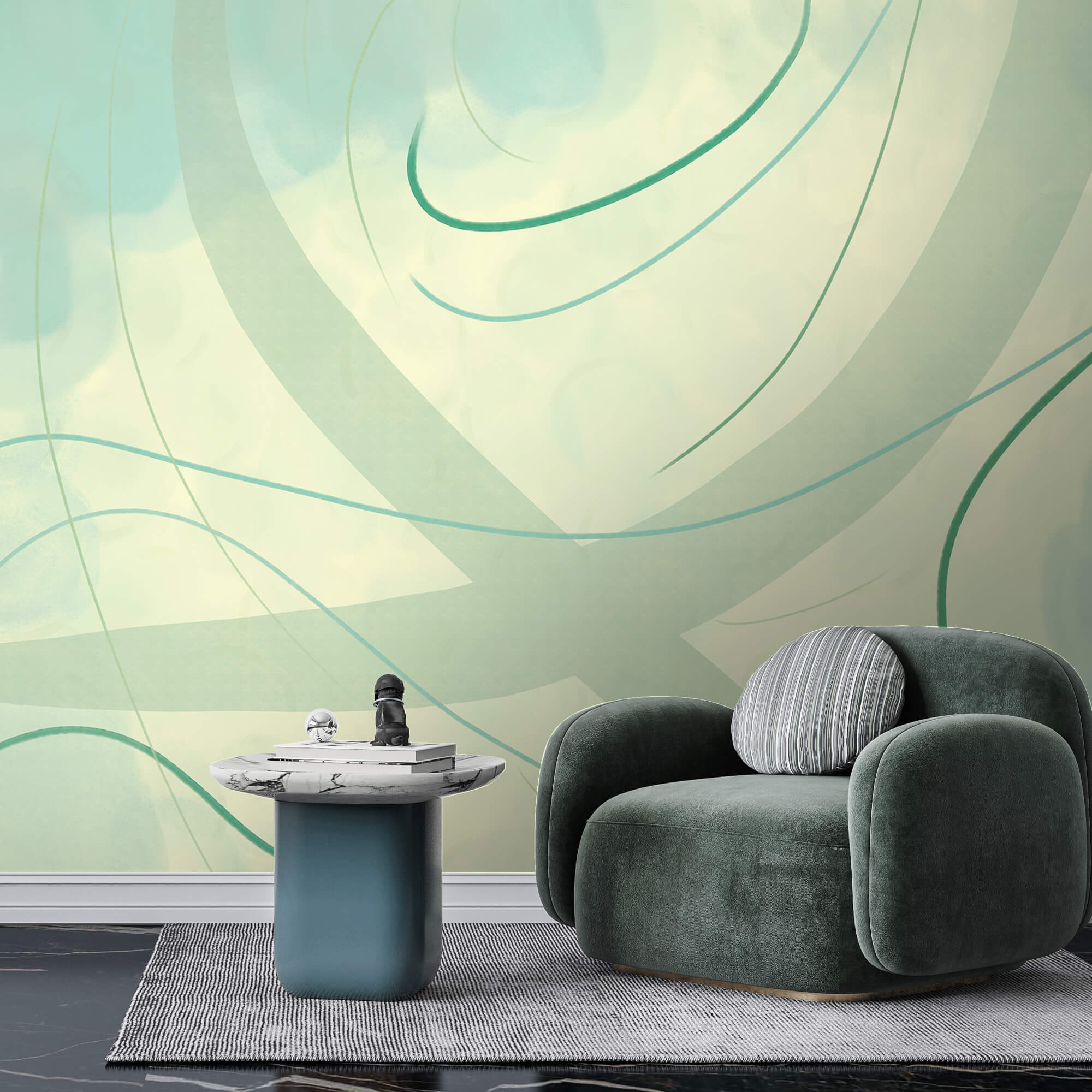 Sanfte Farb- und Formwirbel