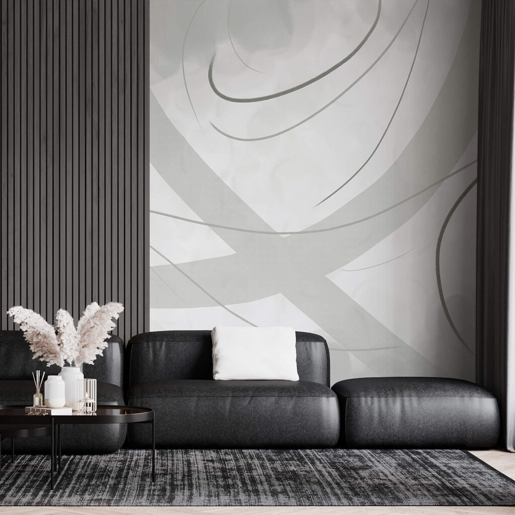 Weißer und grauer Hintergrund mit Linien und Kurven Weißer und grauer Hintergrund mit Linien und Kurven