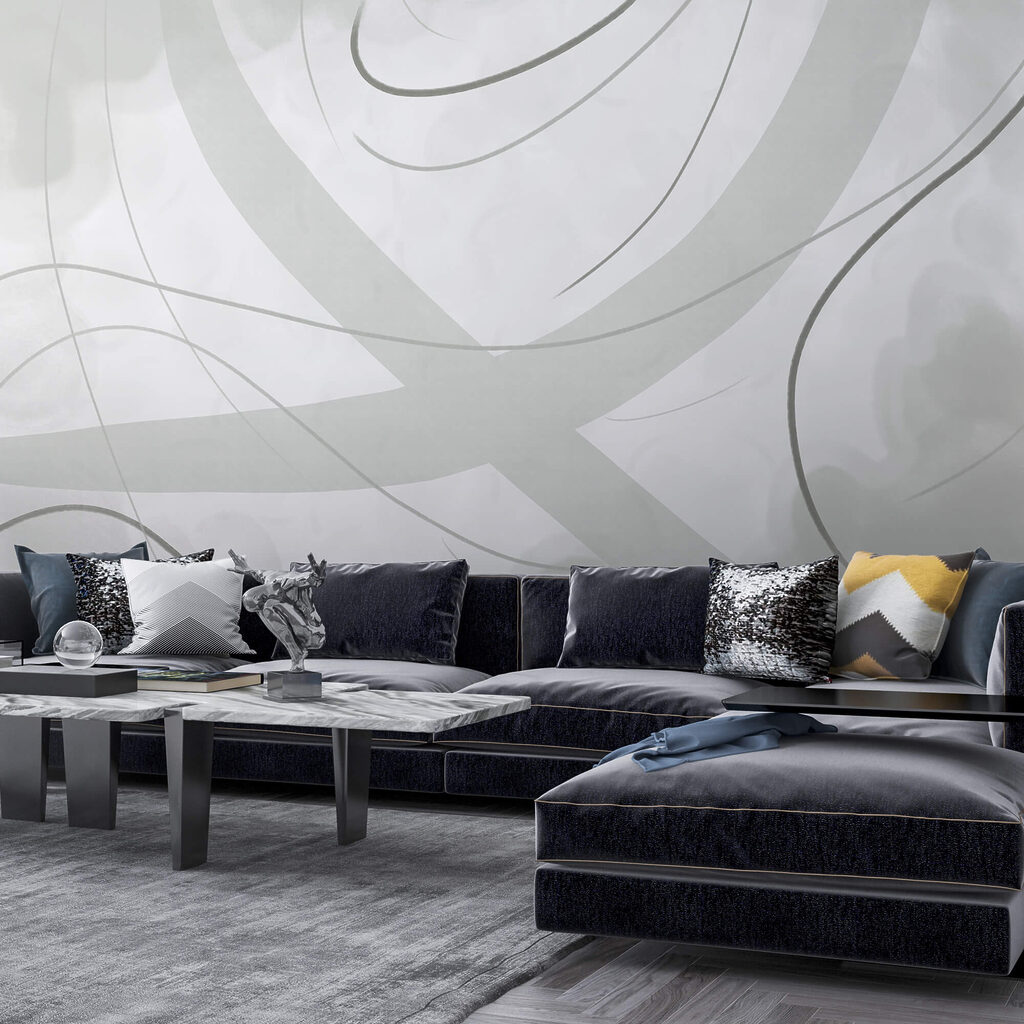 Weißer und grauer Hintergrund mit Linien und Kurven Weißer und grauer Hintergrund mit Linien und Kurven