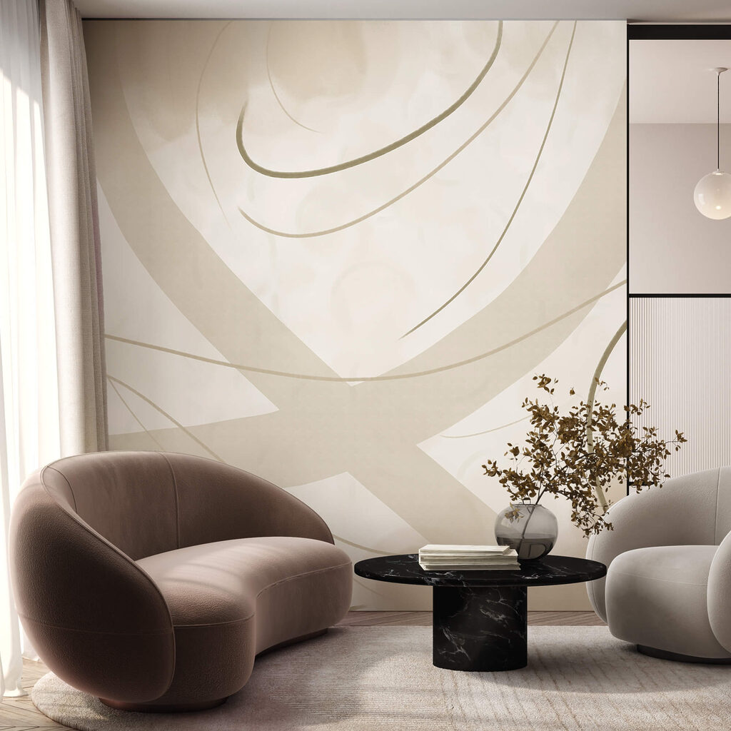 Weißer und brauner Hintergrund mit Linien und Kurven Weißer und brauner Hintergrund mit Linien und Kurven