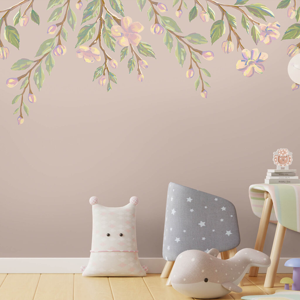 Zartes Blumenmuster auf sanftem Hintergrund