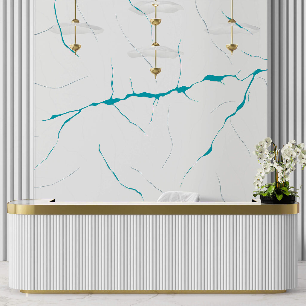 Blaue Linien auf weißem Untergrund Blaue Linien auf weißem Untergrund