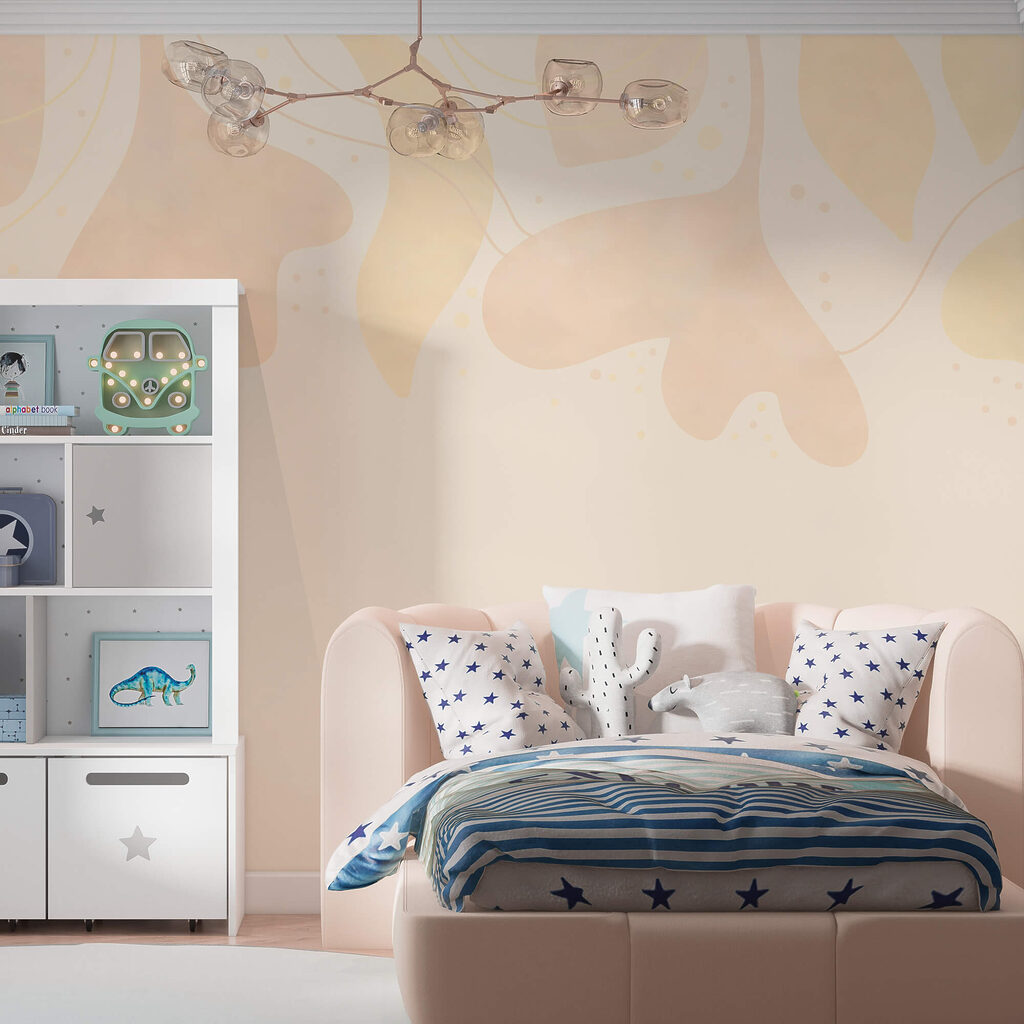 Zarte Pastellblätter auf sanftem Hintergrund