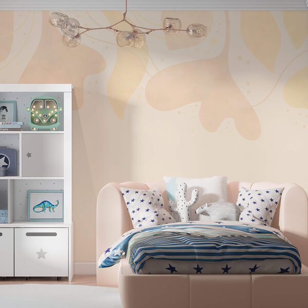 Zarte Pastellblätter auf sanftem Hintergrund