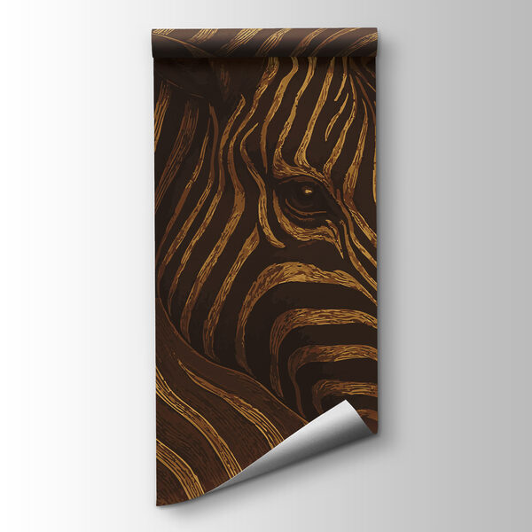Zebra in abstract swirls of color