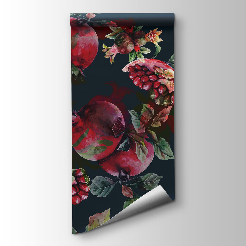 Pattern of pomegranates and flowers