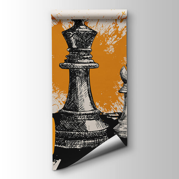 Black and white chess pieces