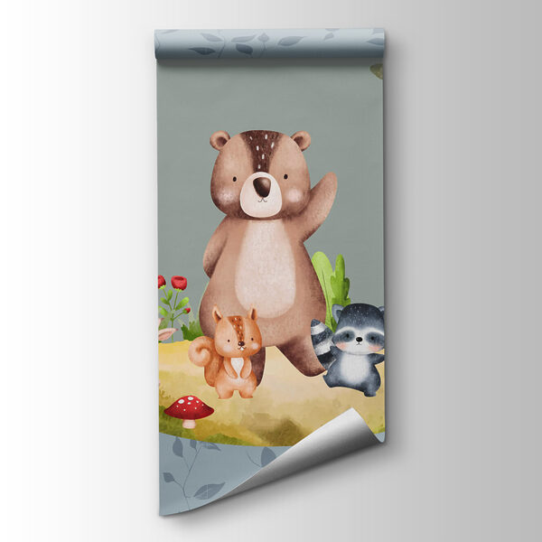 Cartoon of animals in a forest