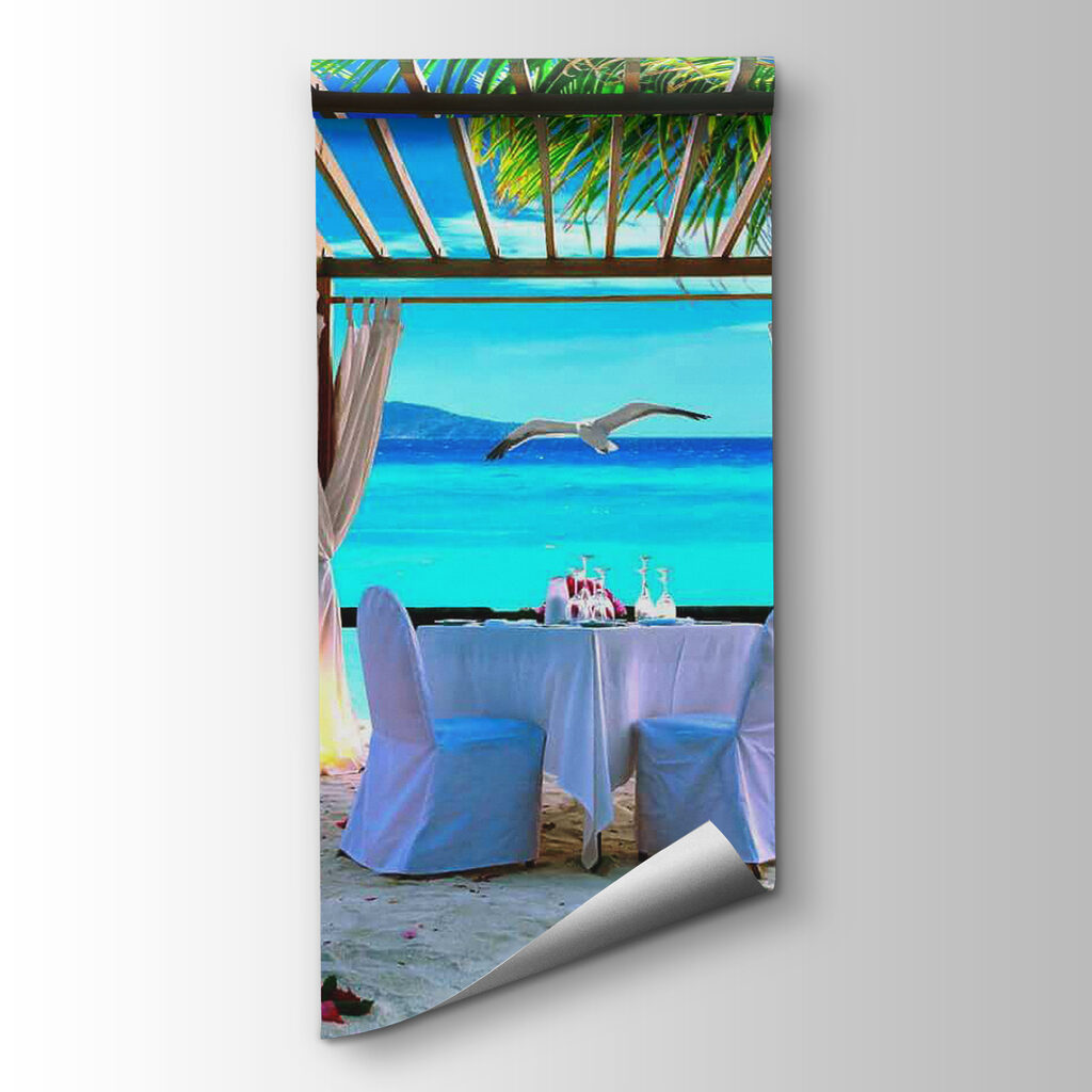 Table set up on a beach