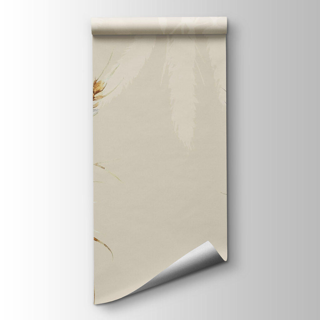 Painting of wheat on a white background