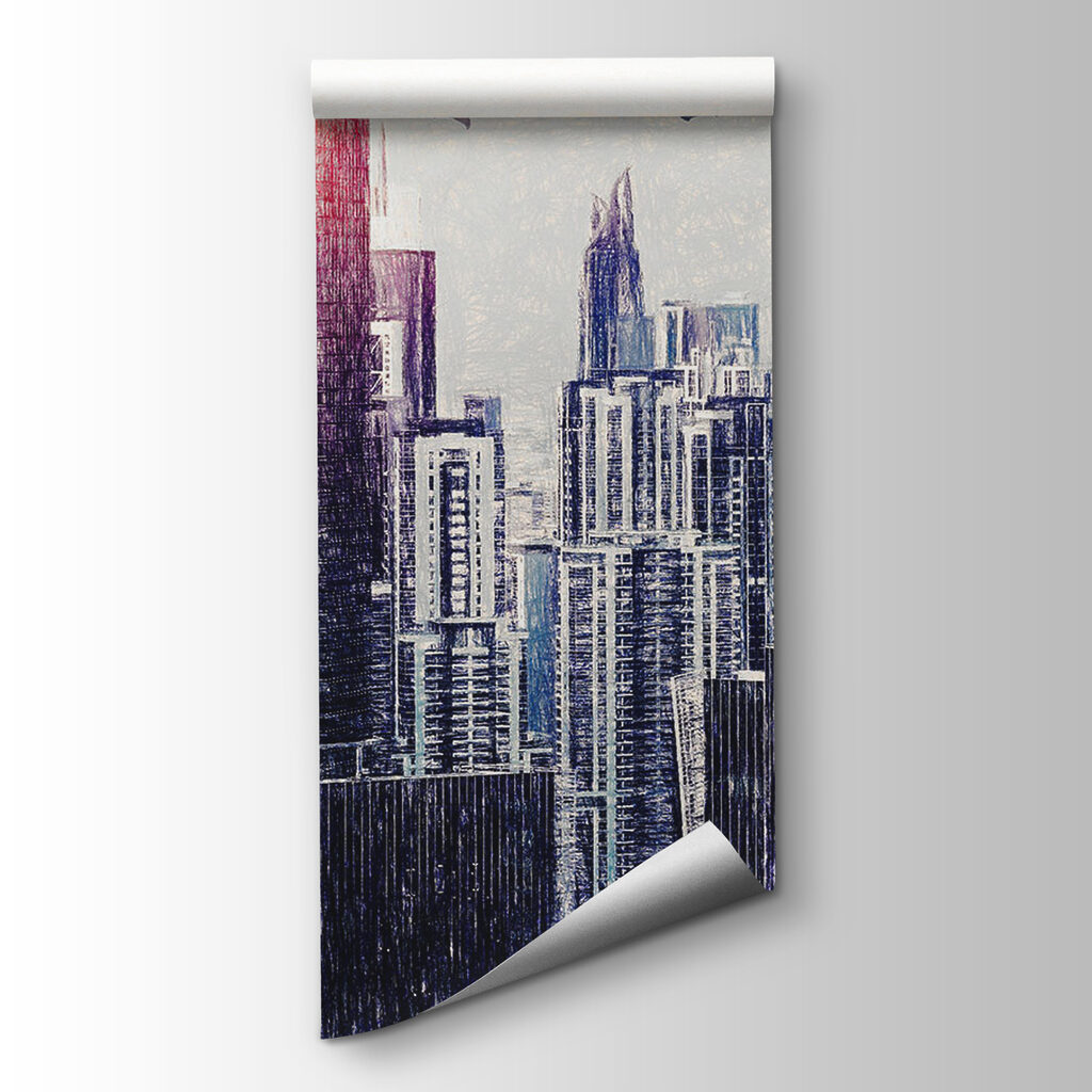 Birds flying over a city