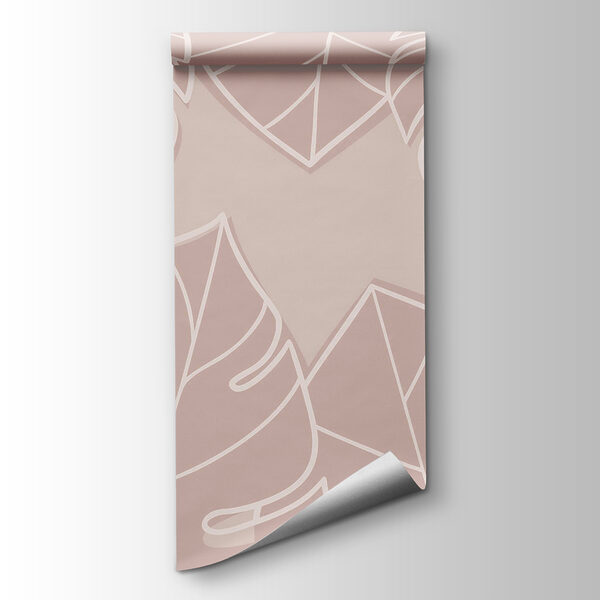 Pink and white leaf pattern