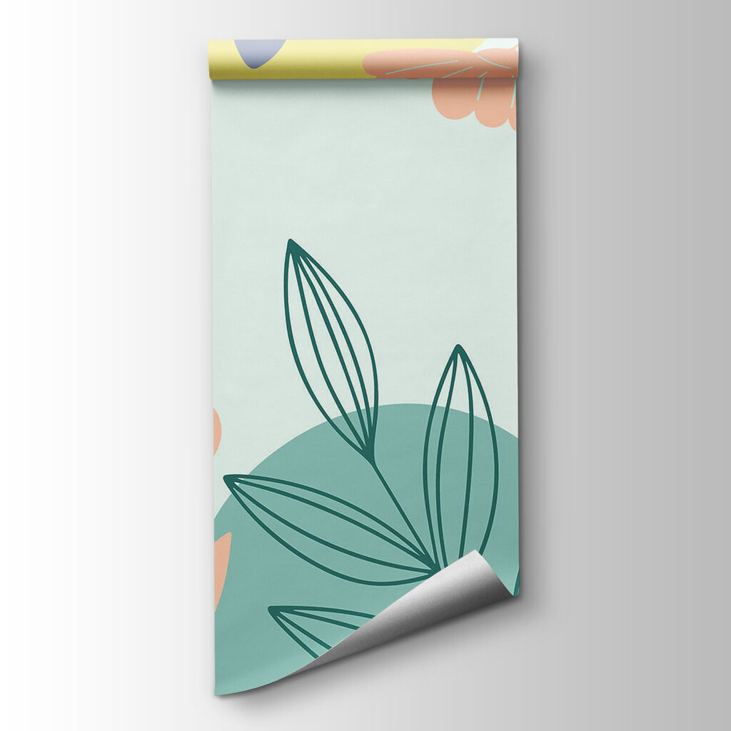 Colorful floral pattern with leaves