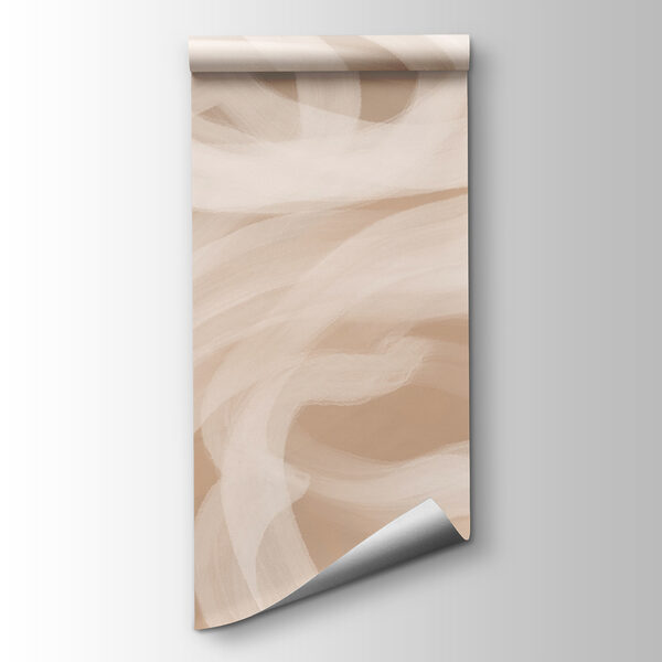 White swirls on a tan background