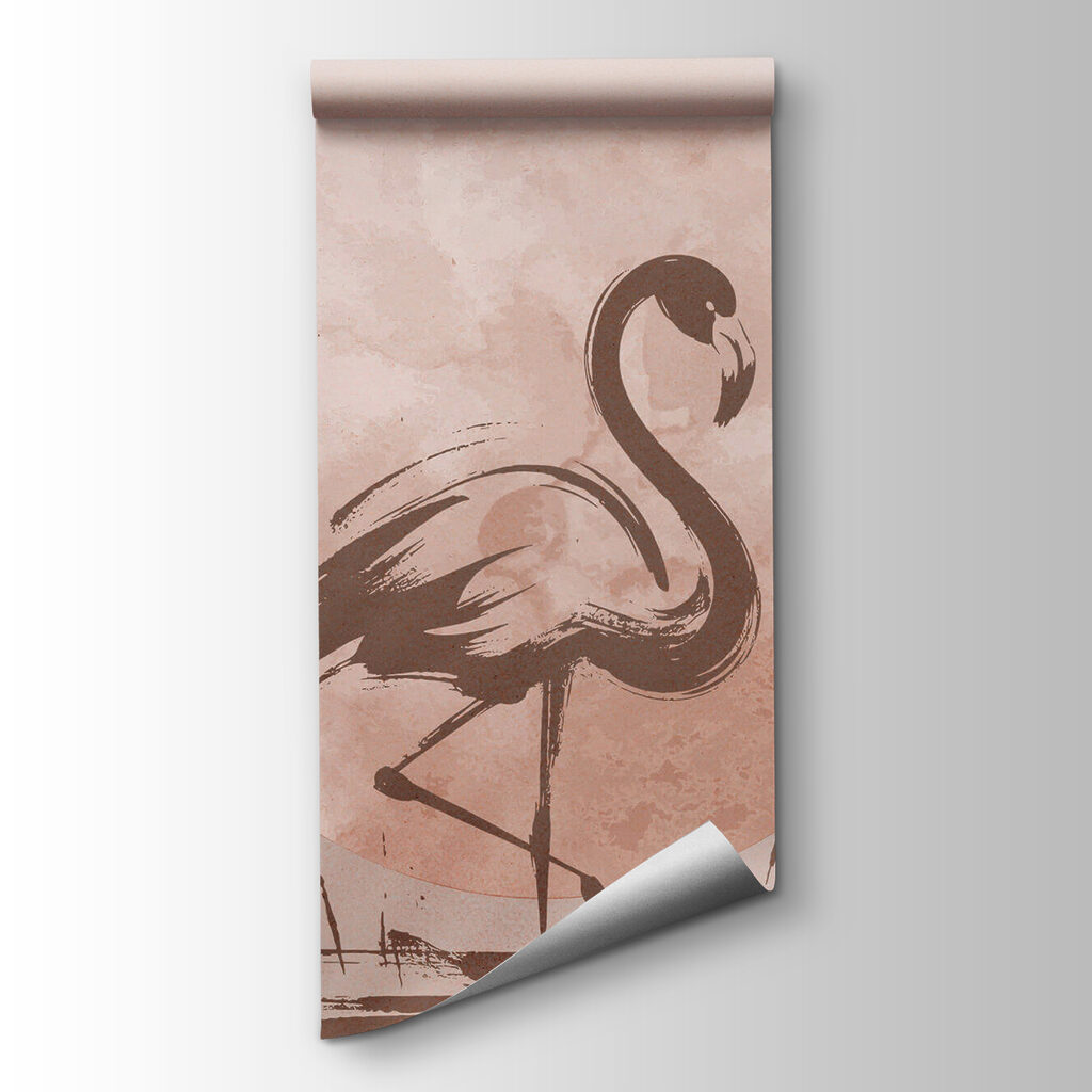 Flamingo drawing on paper