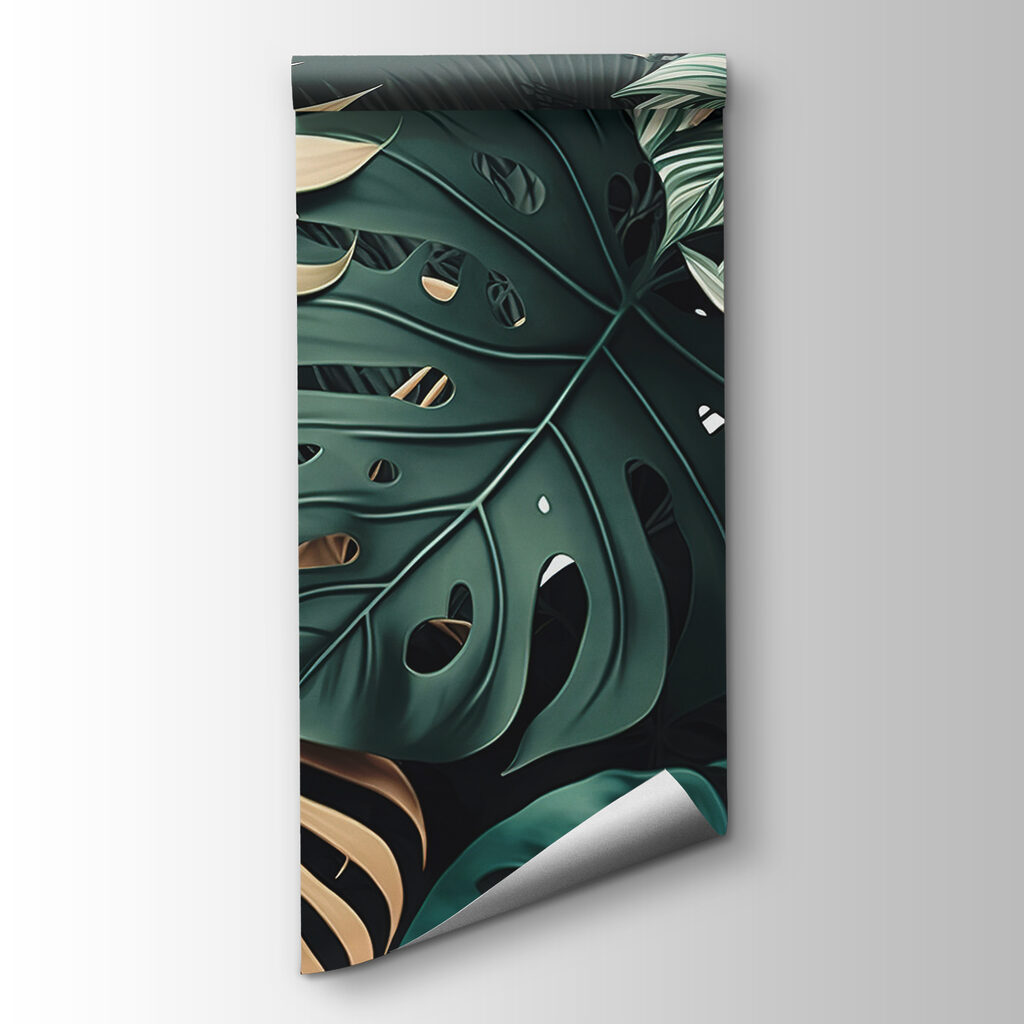 Group of green and white leaves