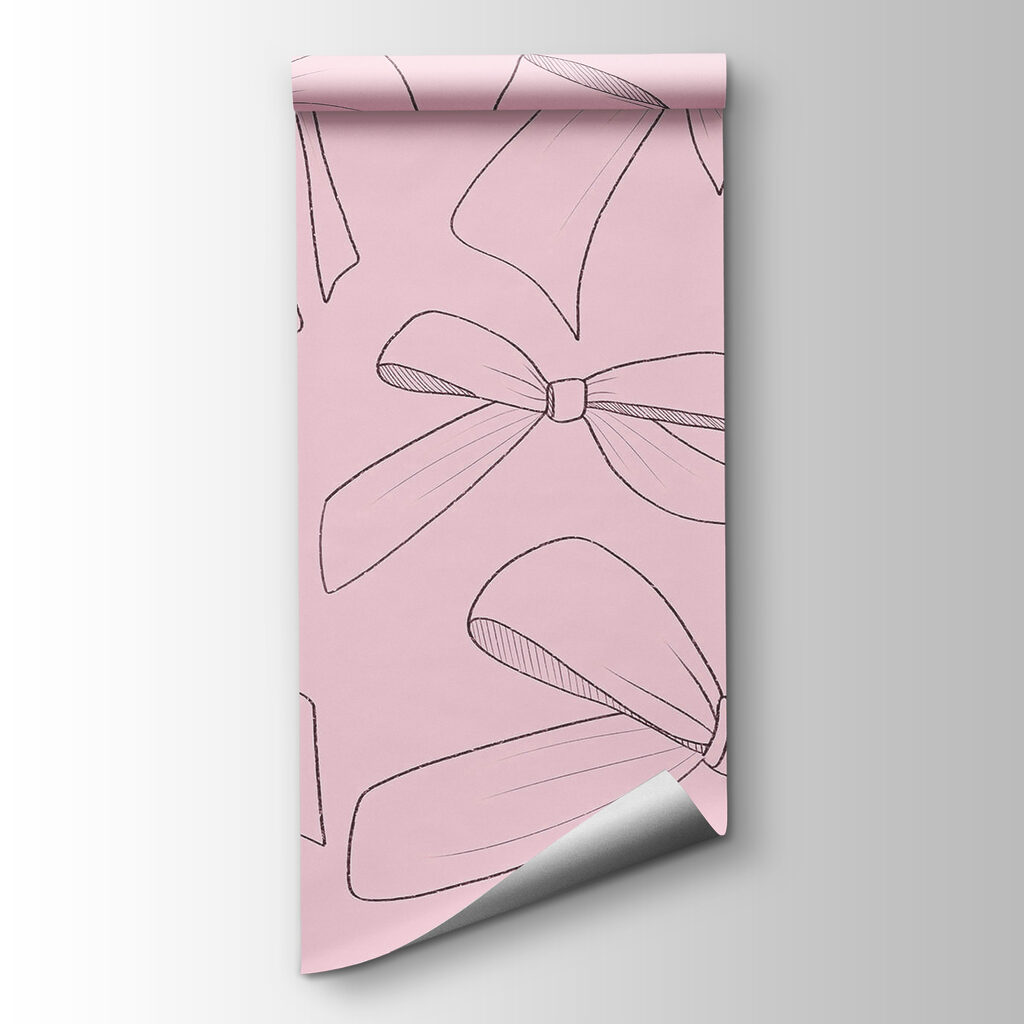 Pattern of bows on a pink background