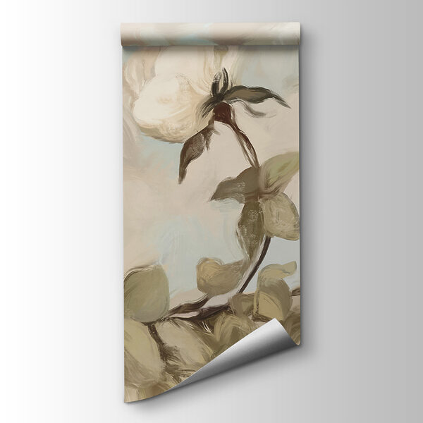 Painting of white flowers and leaves Painting of white flowers and leaves
