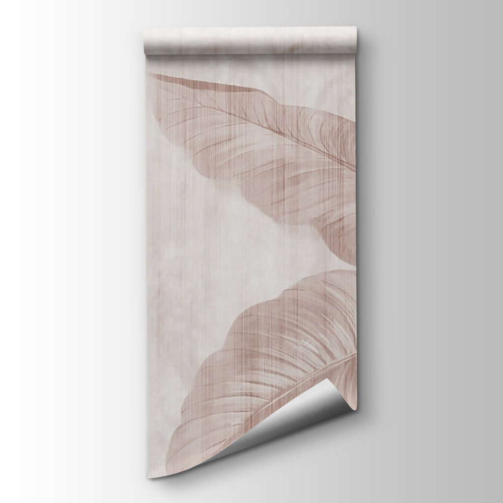 Soft tropical leaves on a muted background