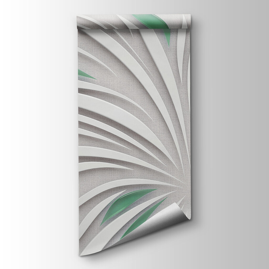 A white and green design