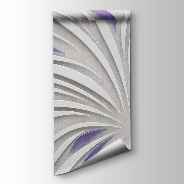 A white and purple swirls on a wall A white and purple swirls on a wall