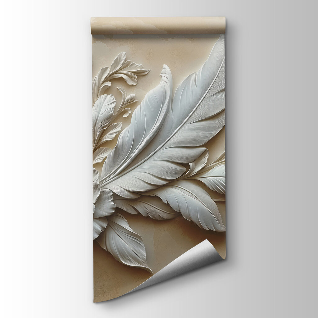 White floral design on a wall