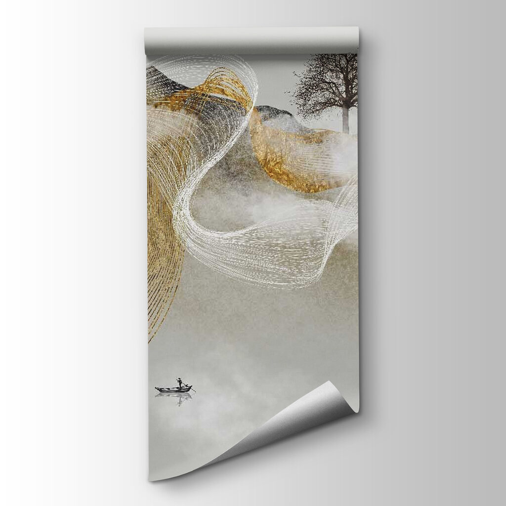 Painting of a tree and clouds