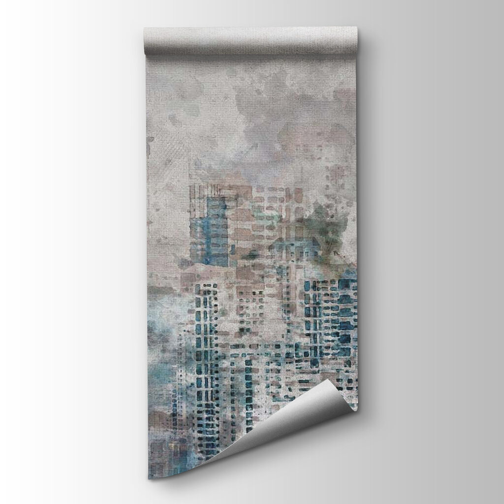 City skyline with many buildings