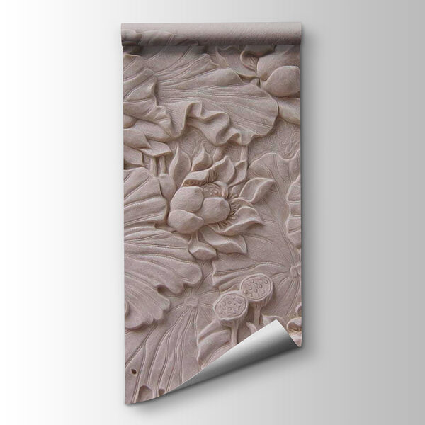 Elegant floral relief design in beige Elegant floral relief design in beige