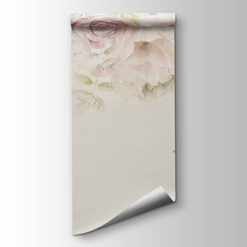 Pink roses and butterflies