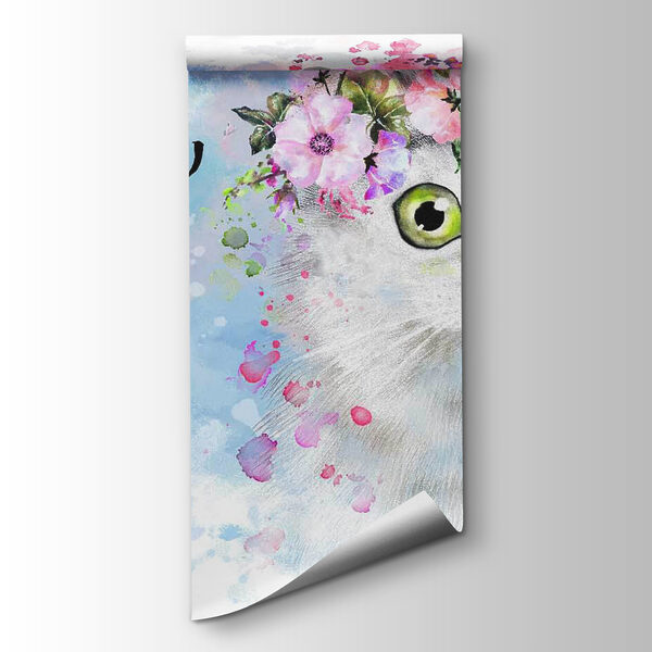 Cat with flowers on its head Cat with flowers on its head