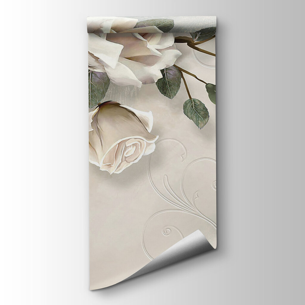 Delicate roses with soft butterflies