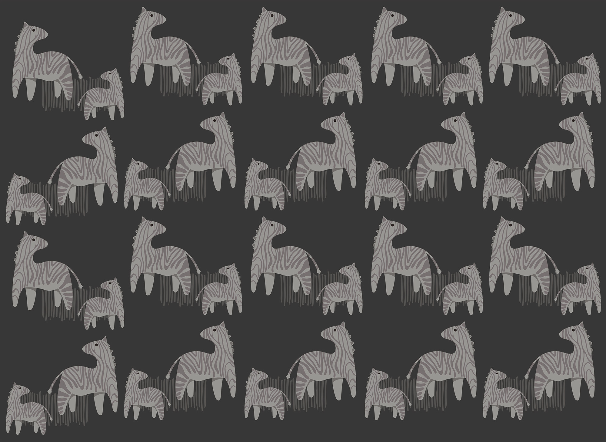 Pattern of horses on a black background Pattern of horses on a black background