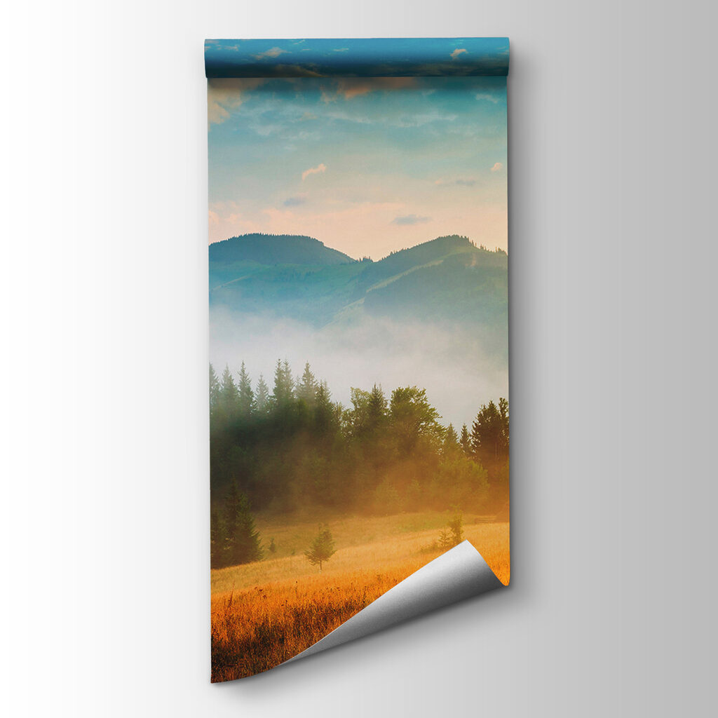 Landscape with trees and mountains