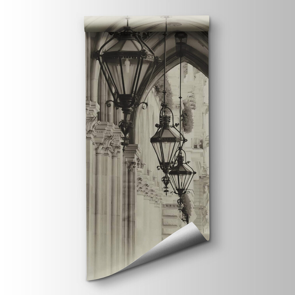 Row of lanterns on a building