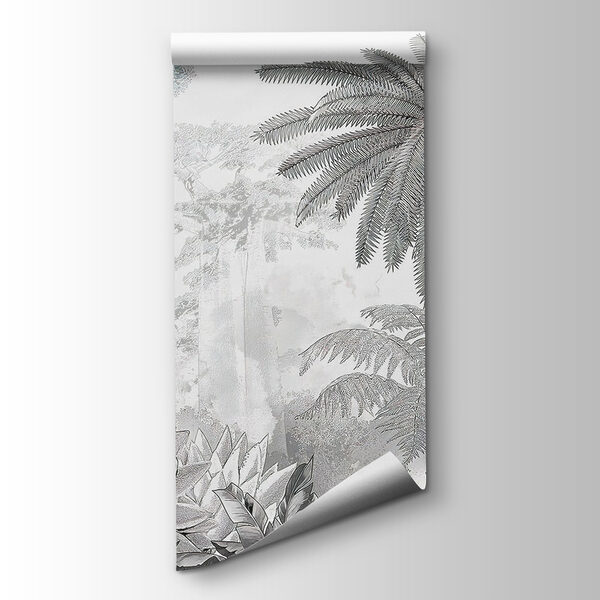 Black and white image of a forest