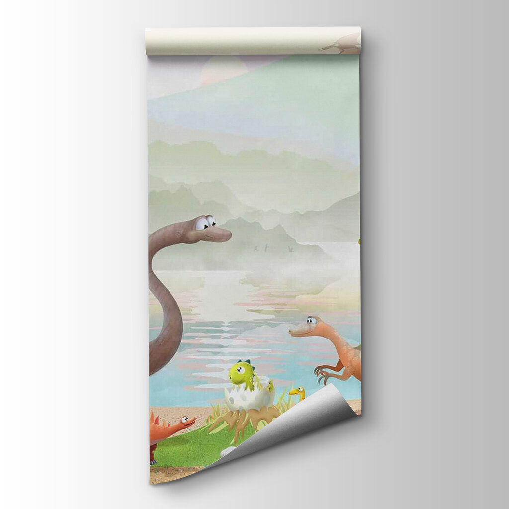 Group of dinosaurs near a lake Group of dinosaurs near a lake