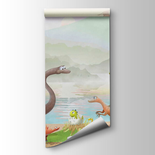 Group of dinosaurs near a lake Group of dinosaurs near a lake