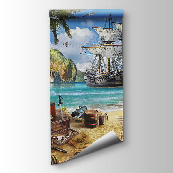 Pirate ship on a beach