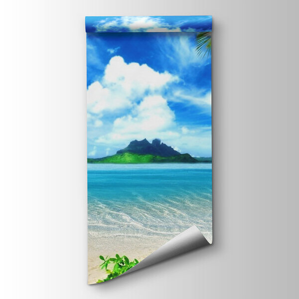 Beach with palm trees and blue water Beach with palm trees and blue water