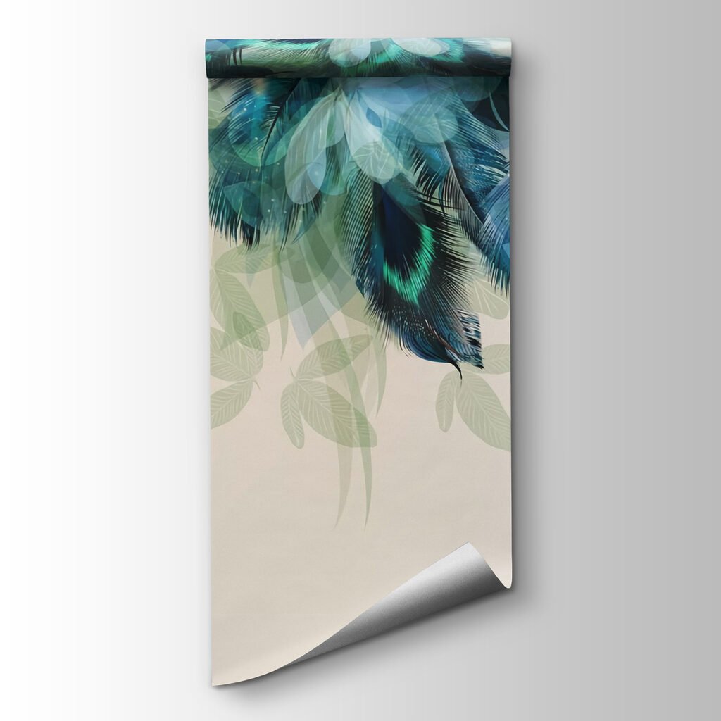 Blue and green feathers