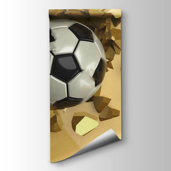 Football ball in a pile of broken pieces