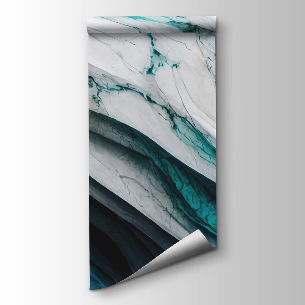 Textured waves of white and teal